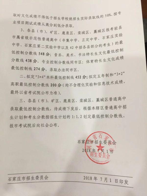 2018年河北省3+2錄取分數(shù)線 圖2